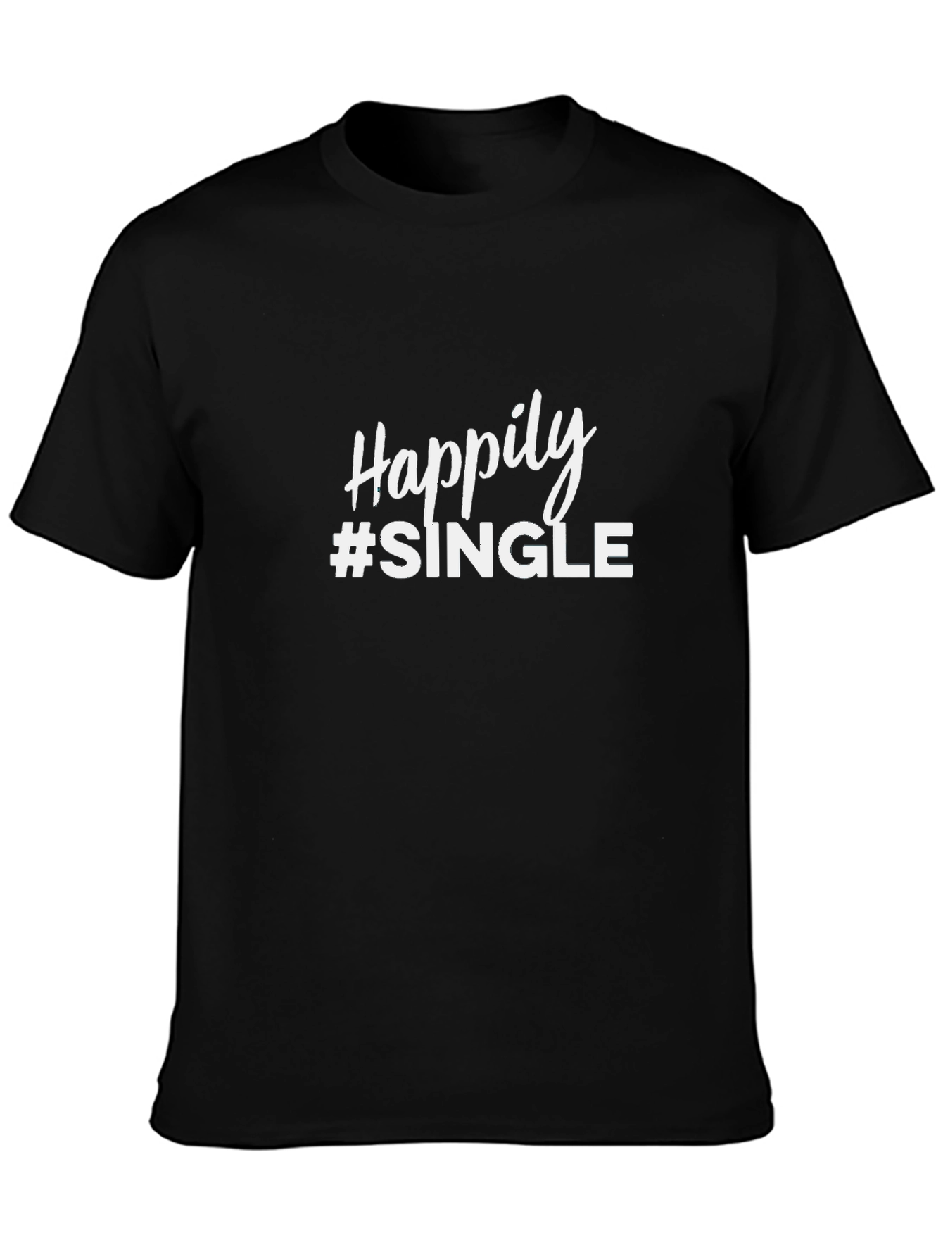 Happily Single T-Shirt - Mens Black Tee