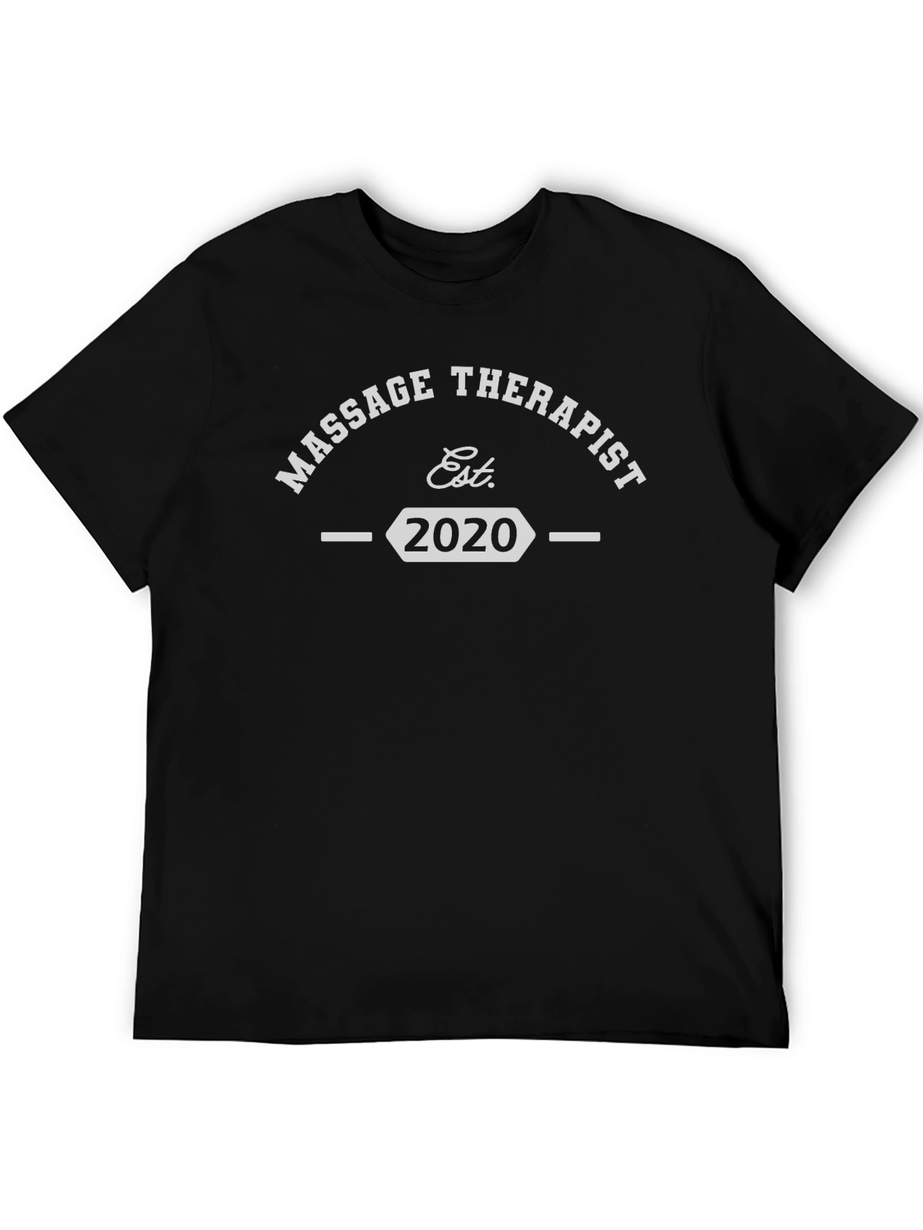 Massage Therapist Est. 2020 Black T-Shirt