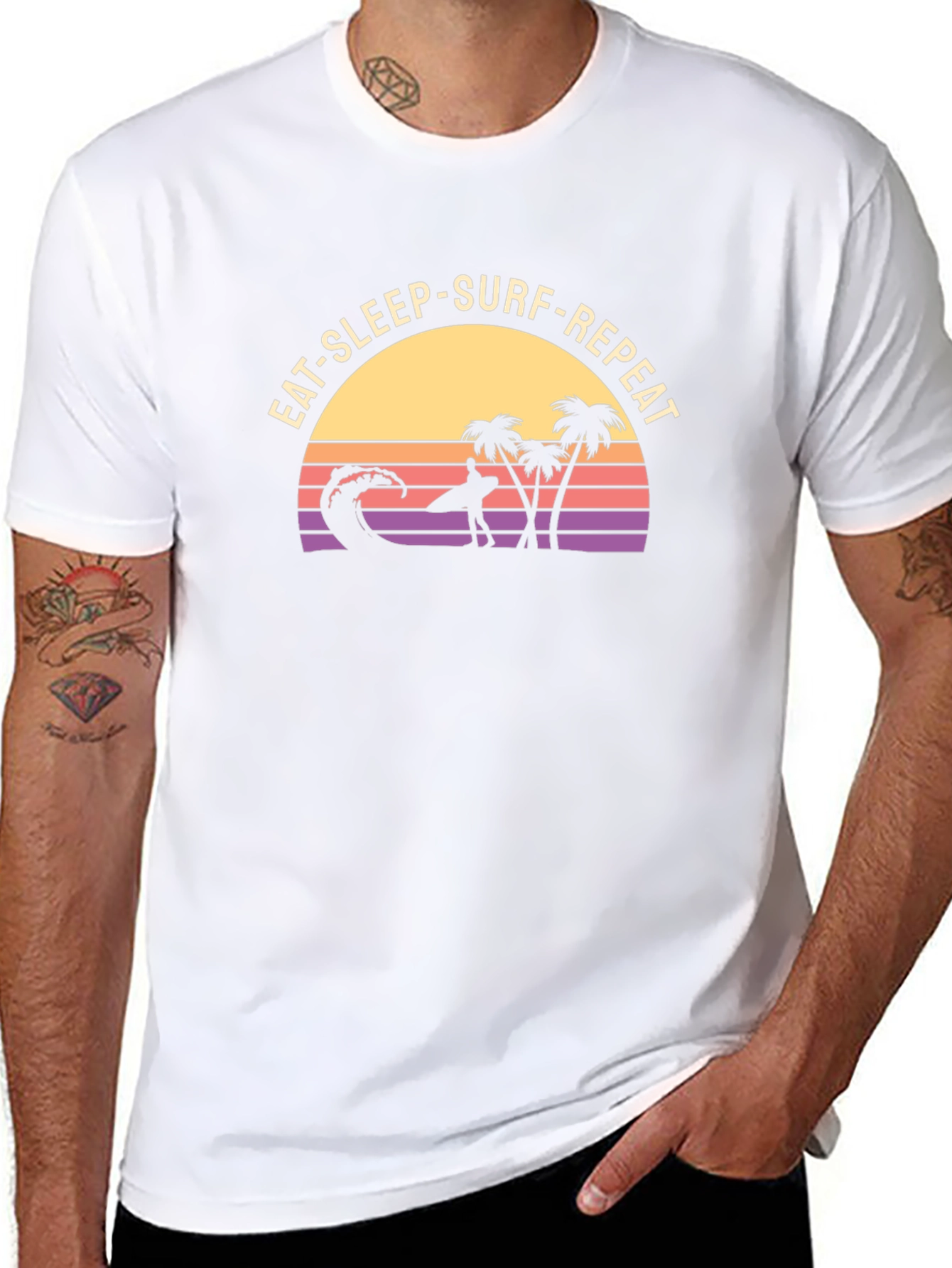Eat Sleep Surf Repeat T-Shirt - Black