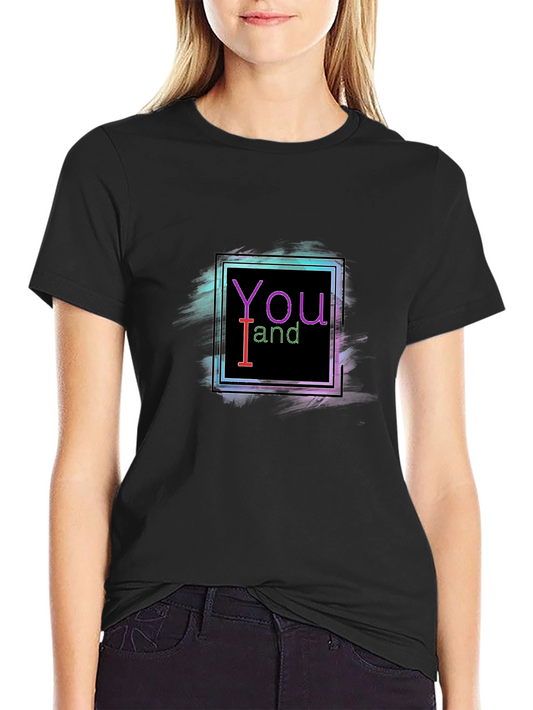 You and I Neon Graphic Black T-Shirt