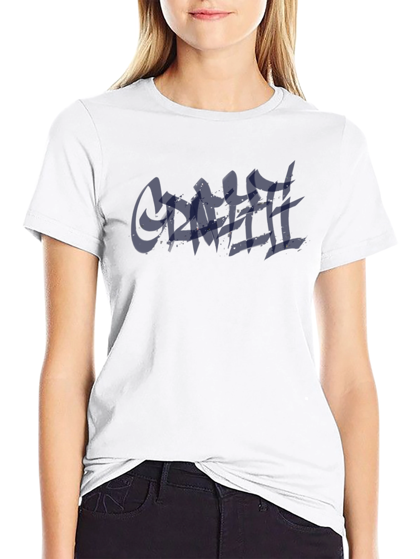 Mens Black T-Shirt with Graffiti Style Graphic