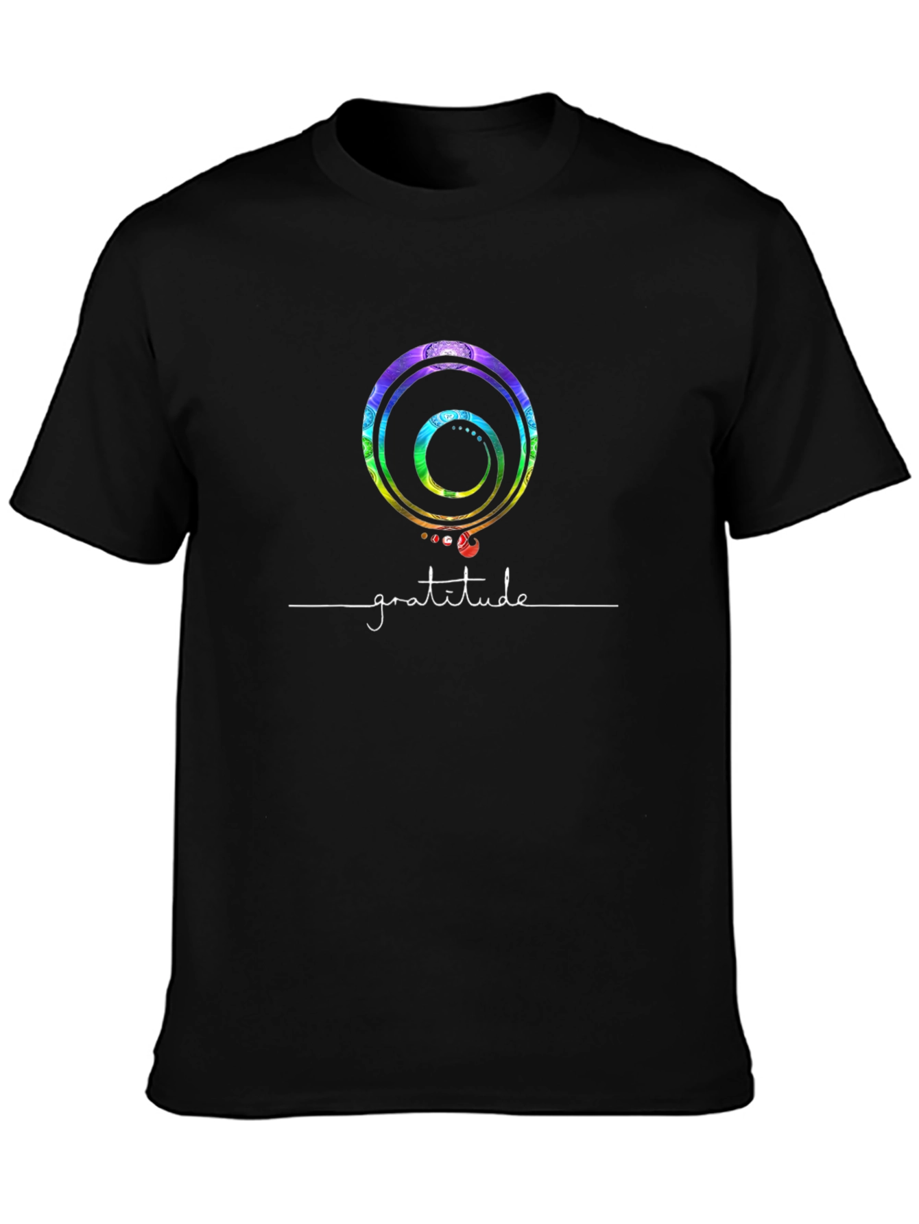 Gratitude Spiral Graphic T-Shirt - Black