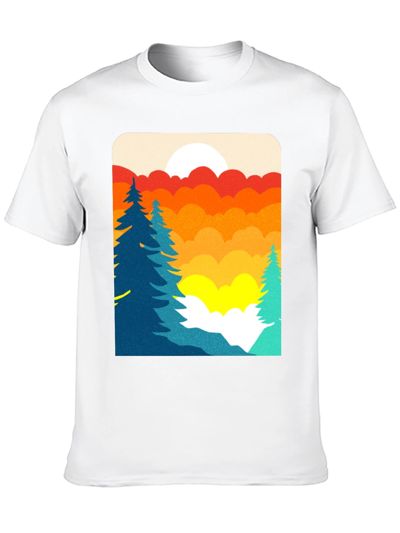 Retro Sunset Graphic T-Shirt - Nature Scene Tee