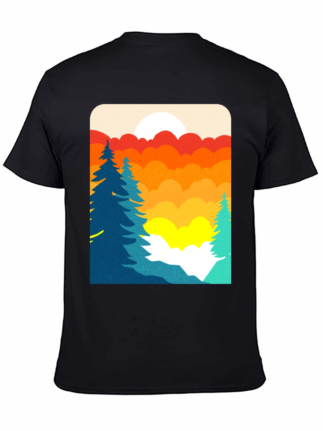 Retro Sunset Graphic T-Shirt - Nature Scene Tee