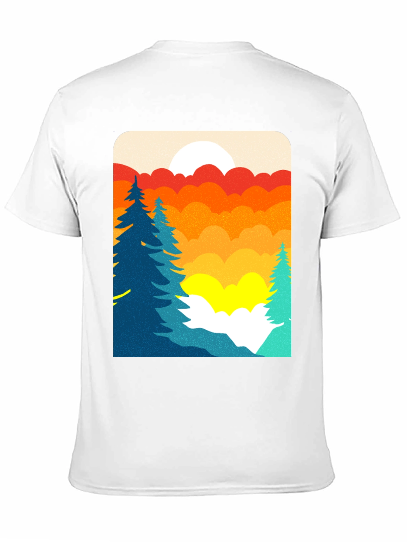 Retro Sunset Graphic T-Shirt - Nature Scene Tee