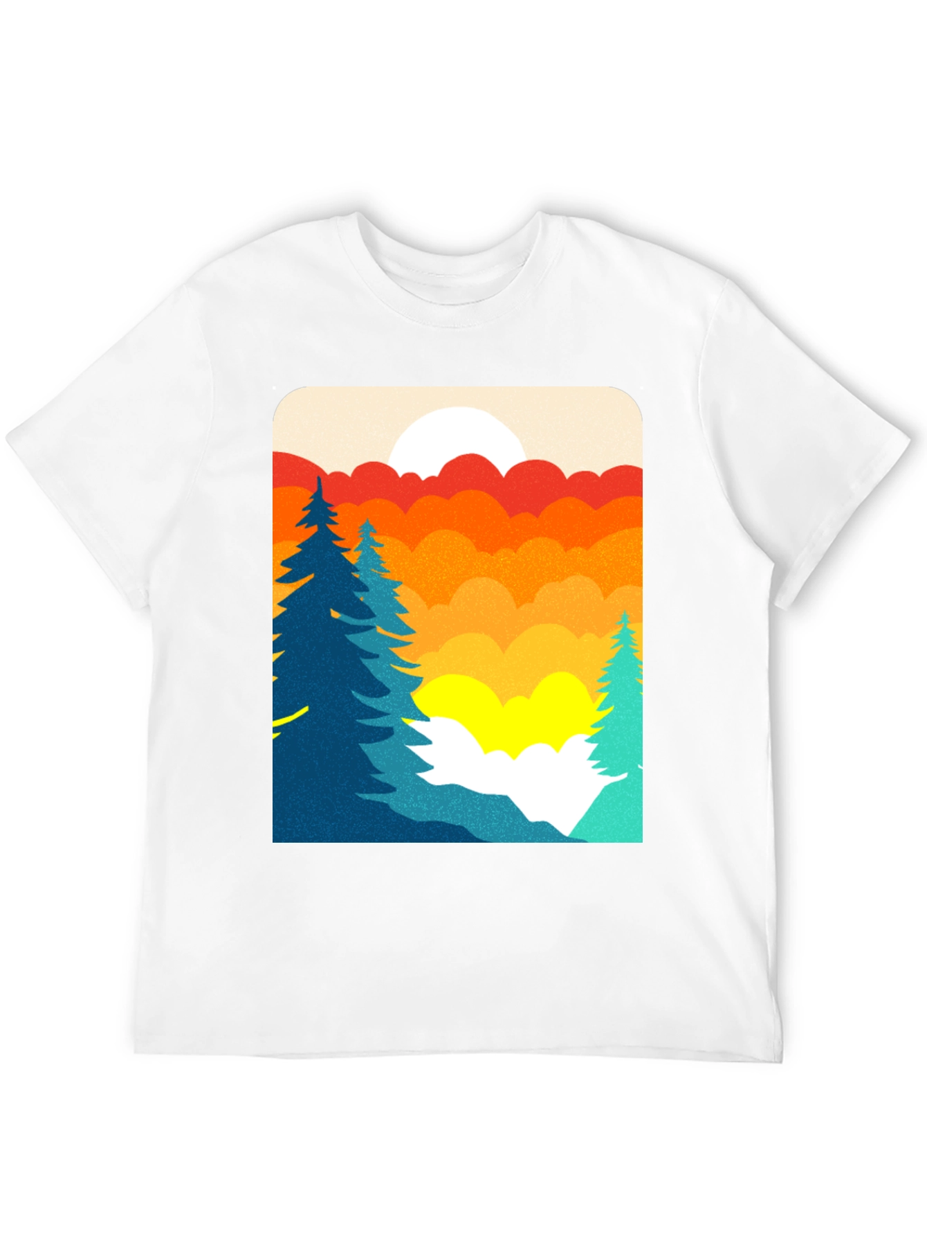 Retro Sunset Graphic T-Shirt - Nature Scene Tee