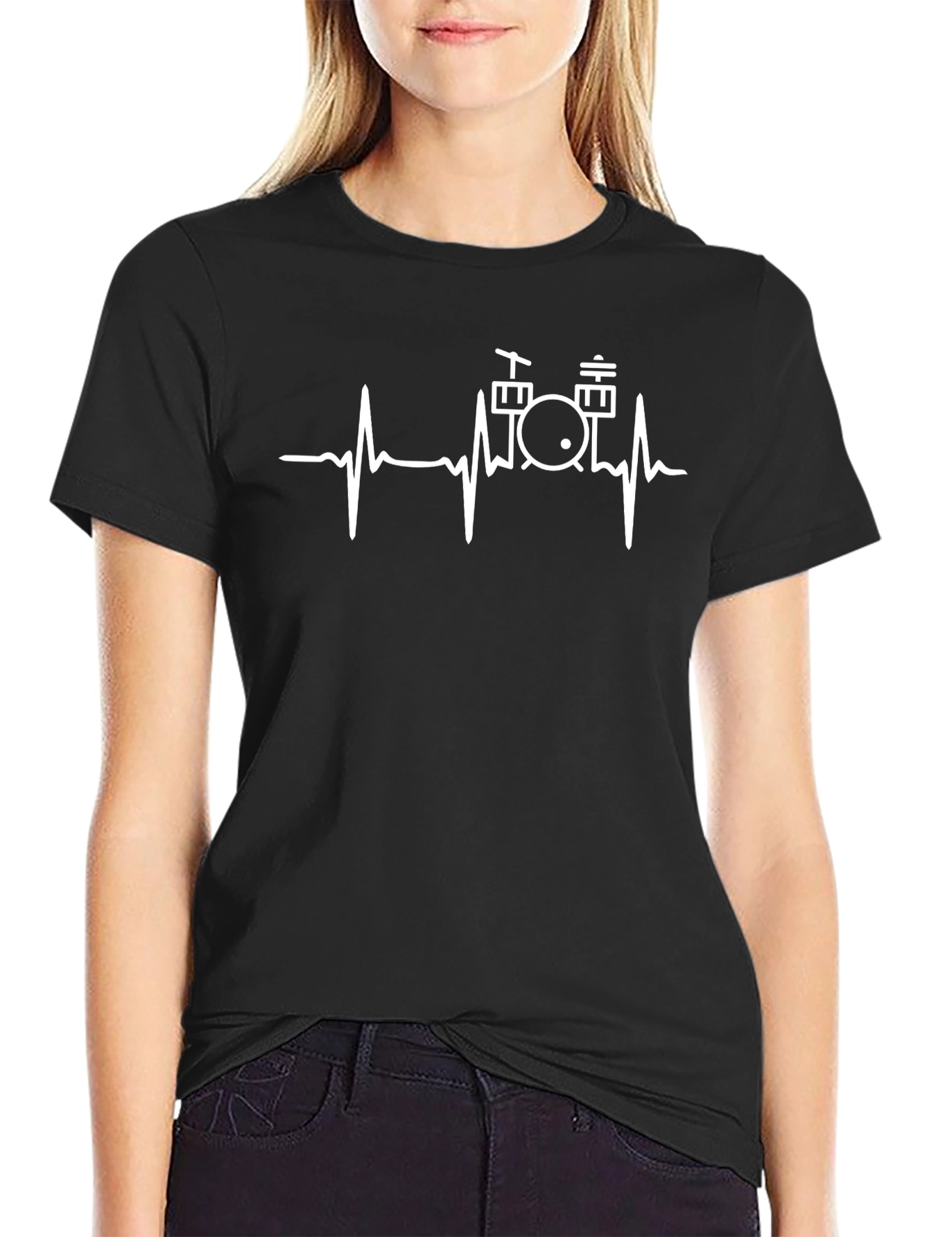 Drumbeat Heartbeat T-Shirt - Music Lover Tee