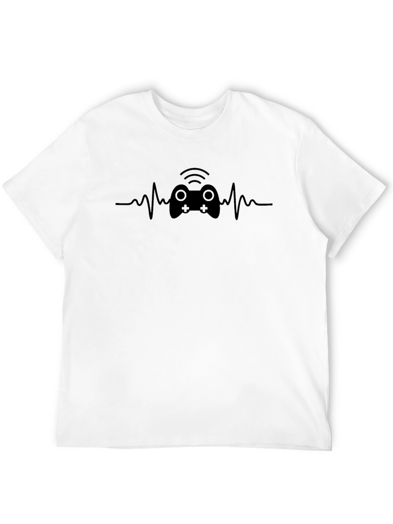 Gamer Heartbeat Graphic Tee - Black Cotton T-Shirt