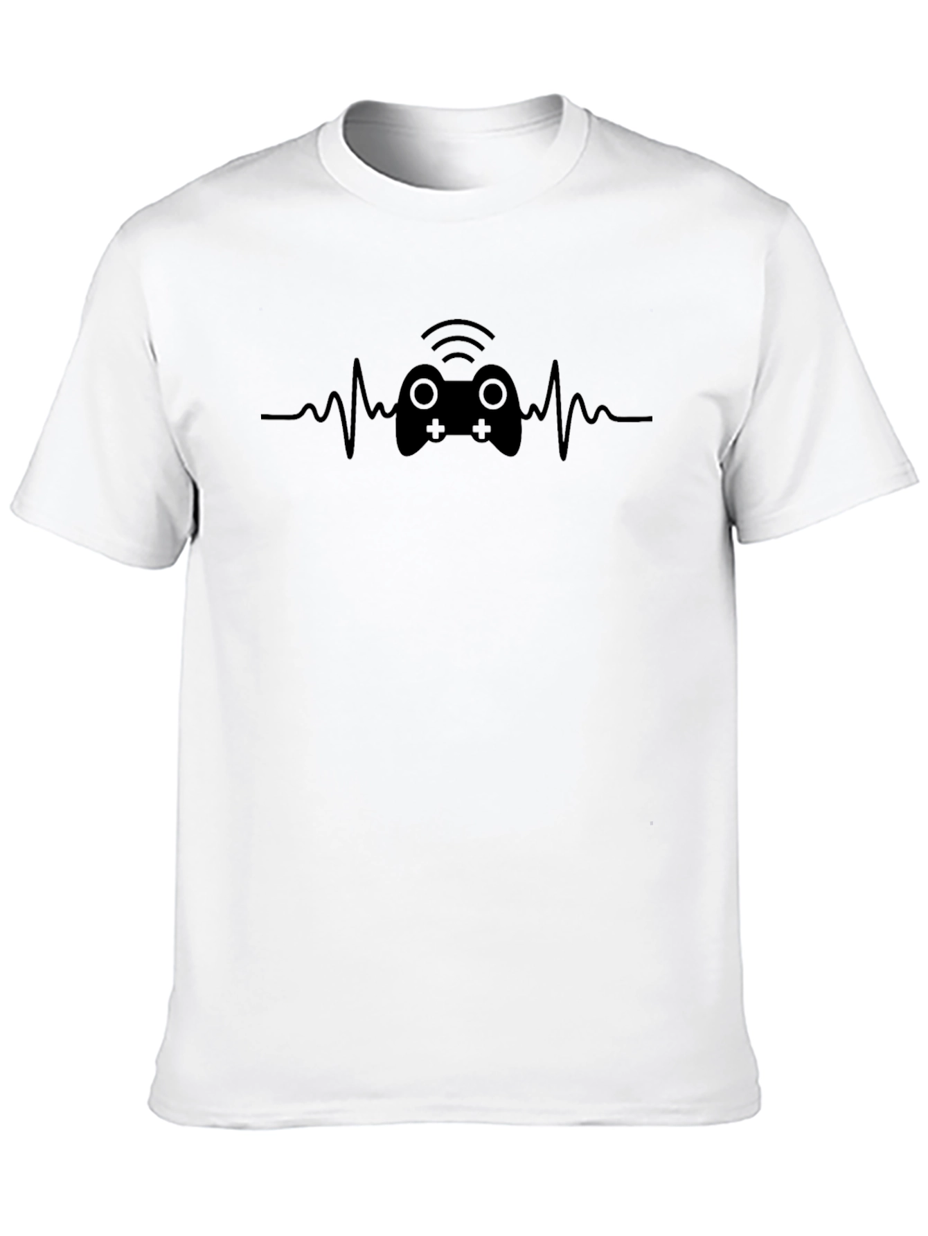 Gamer Heartbeat Graphic Tee - Black Cotton T-Shirt