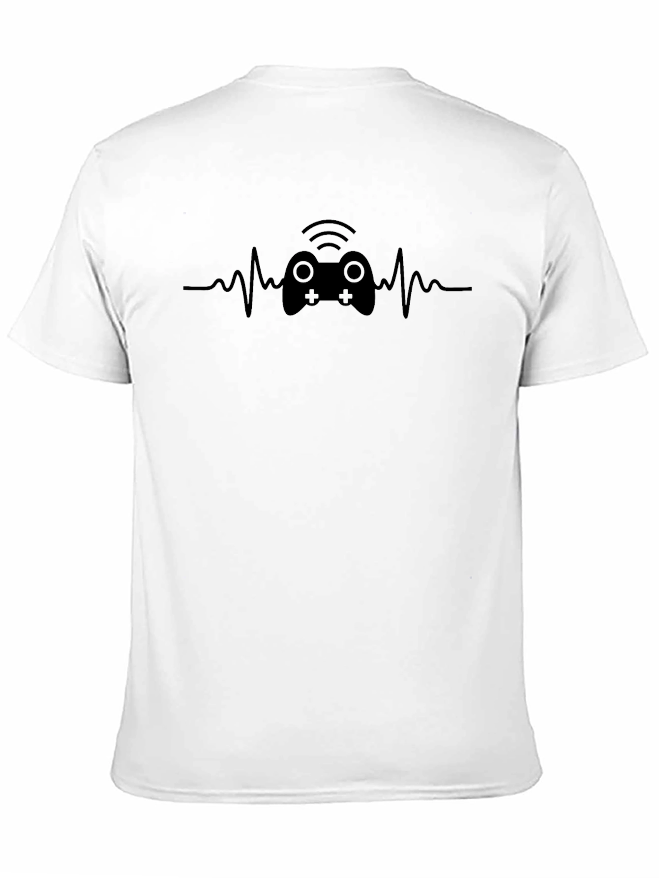 Gamer Heartbeat Graphic Tee - Black Cotton T-Shirt