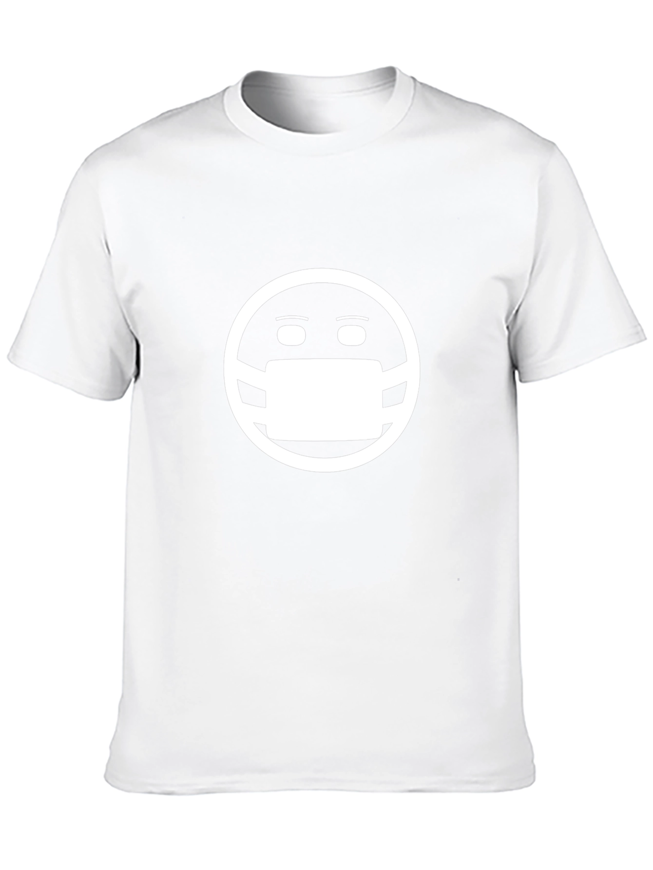 Masked Smiley Face Graphic T-Shirt - Black