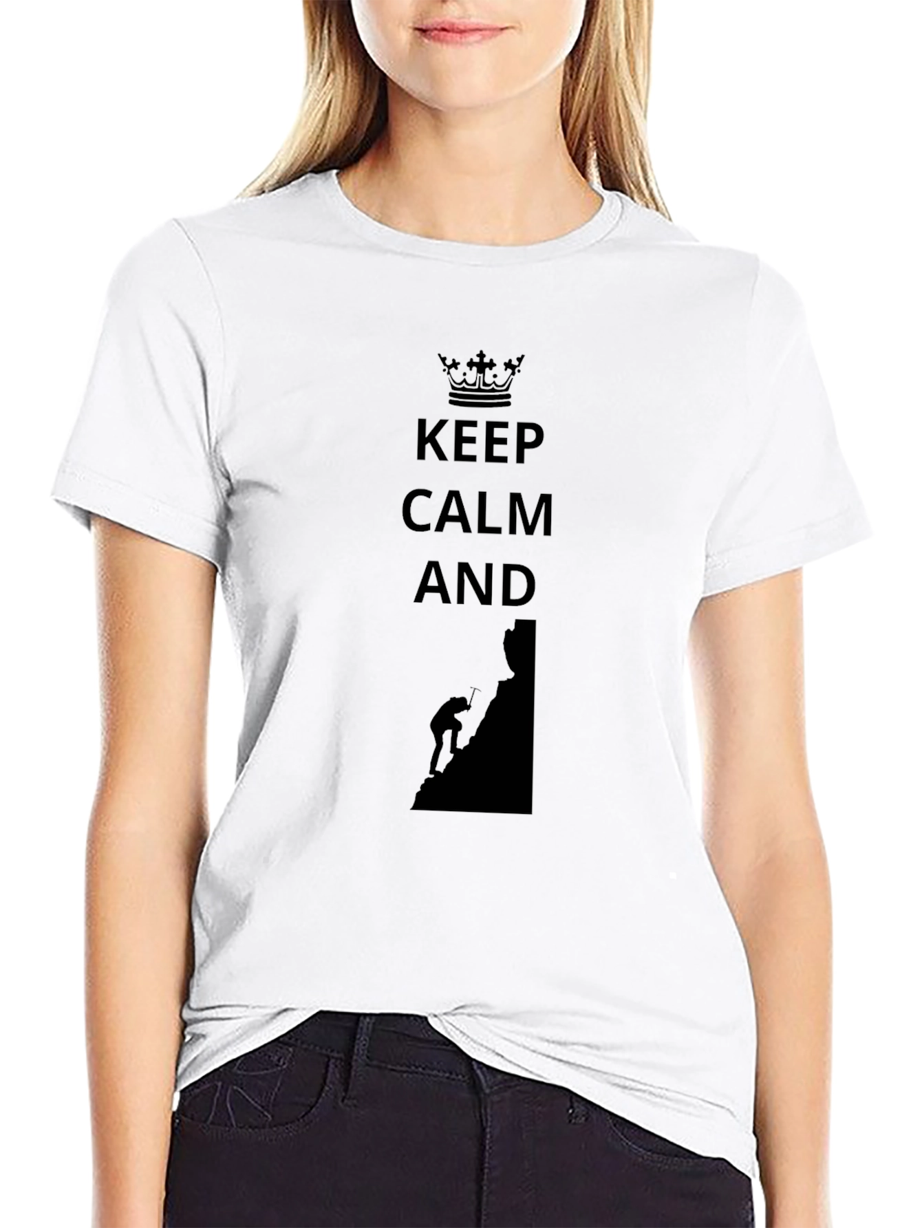 Keep Calm and Climb On Black T-Shirt
