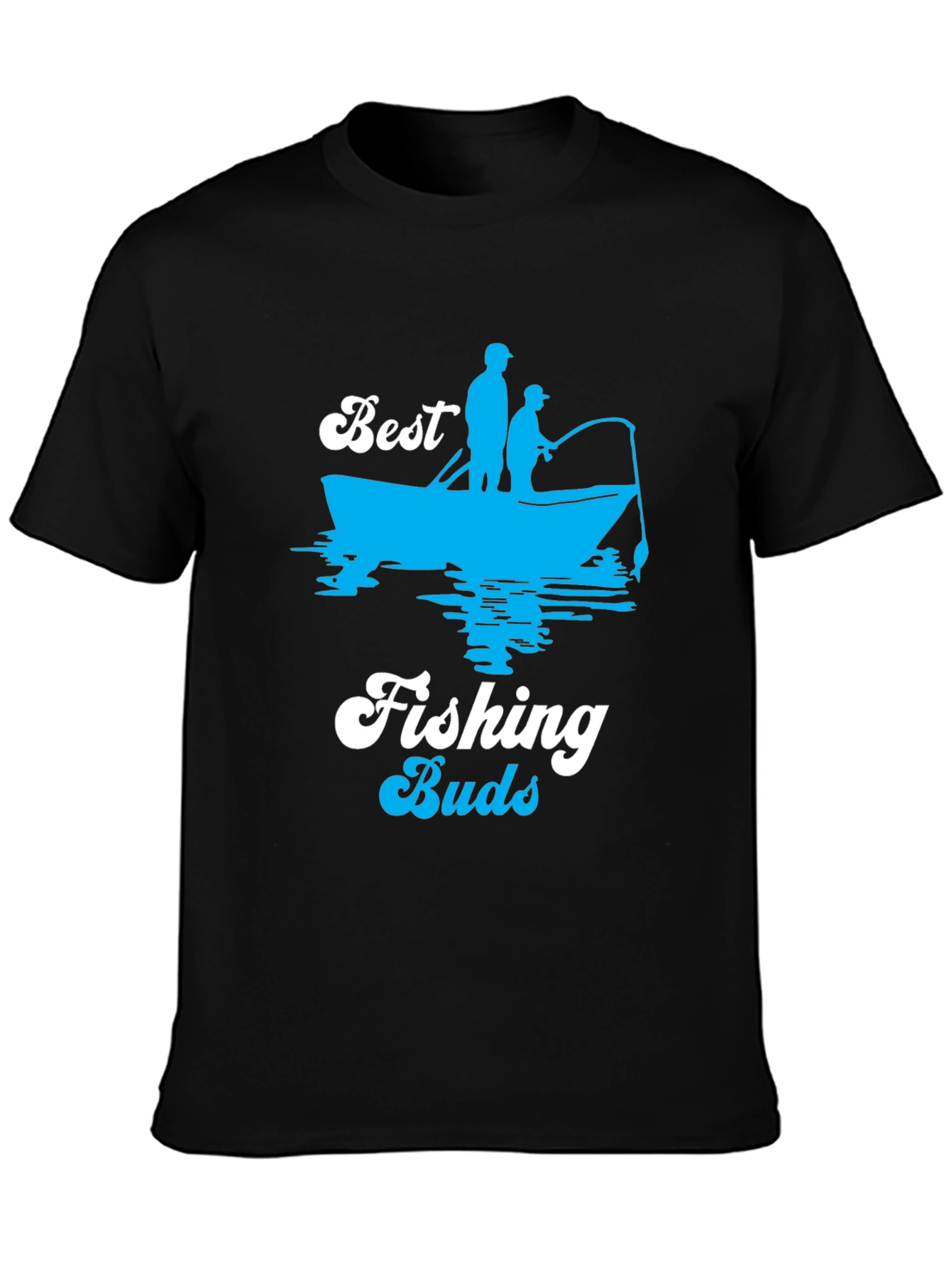 Best Fishing Buds Black Graphic T-Shirt