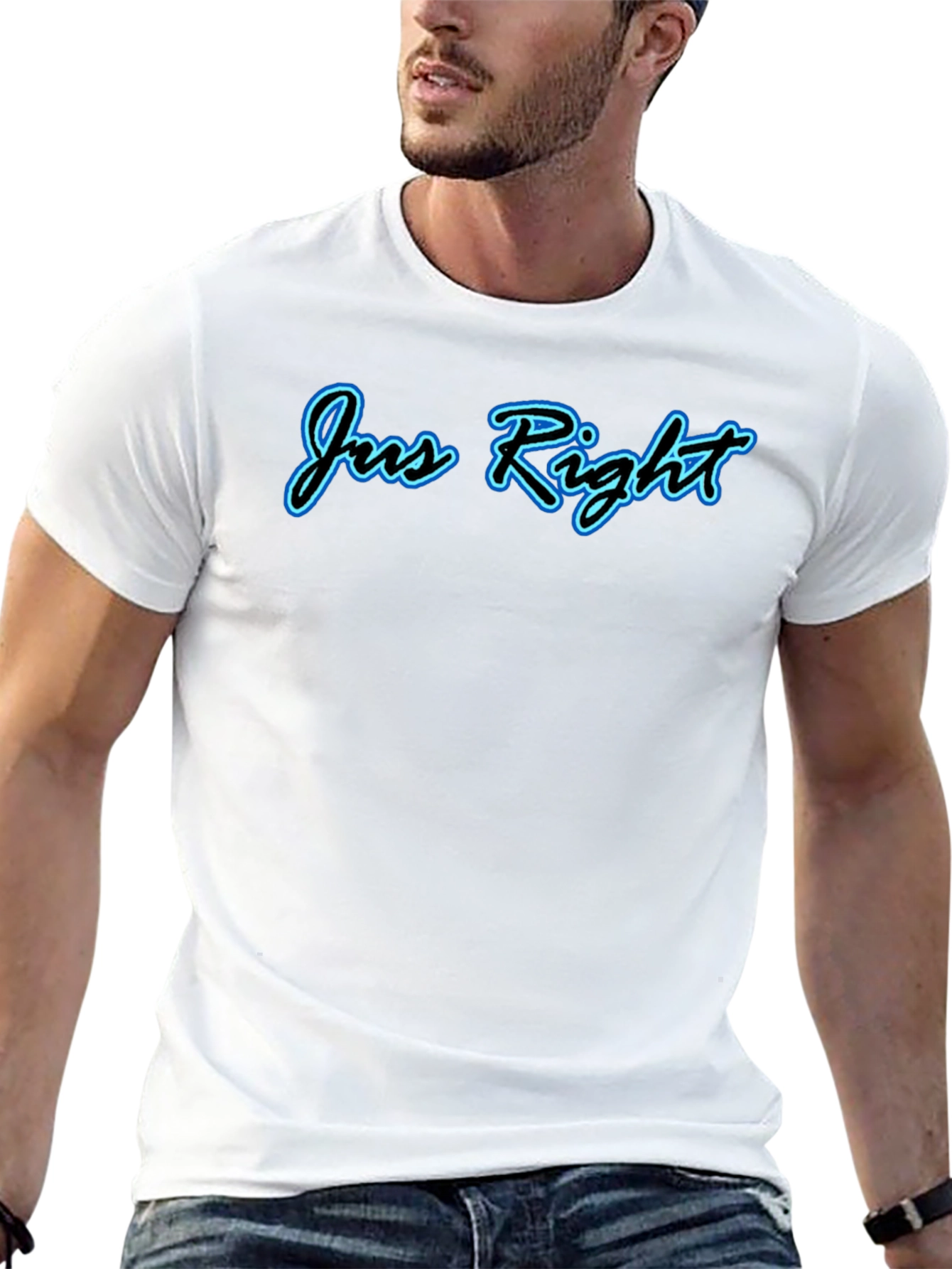 Jus Right Graphic Tee - Stylish Black Cotton T-Shirt
