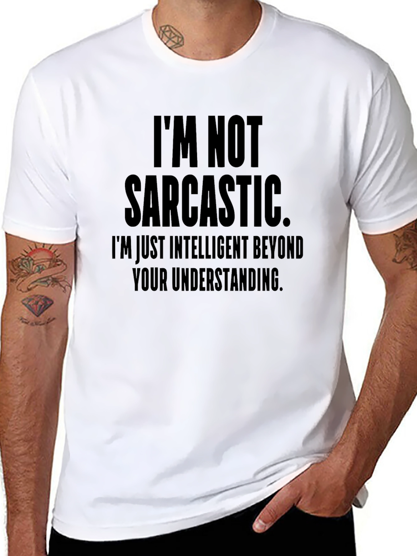 Funny Sarcastic T-Shirt - Im Not Sarcastic Intelligent Tee