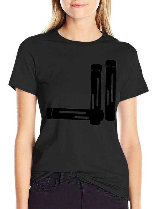 Minimalist Geometric Tubes Black T-Shirt