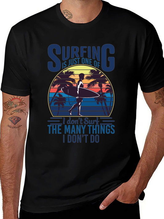 Surfing Sunset Graphic Tee - Beach Lover T-Shirt