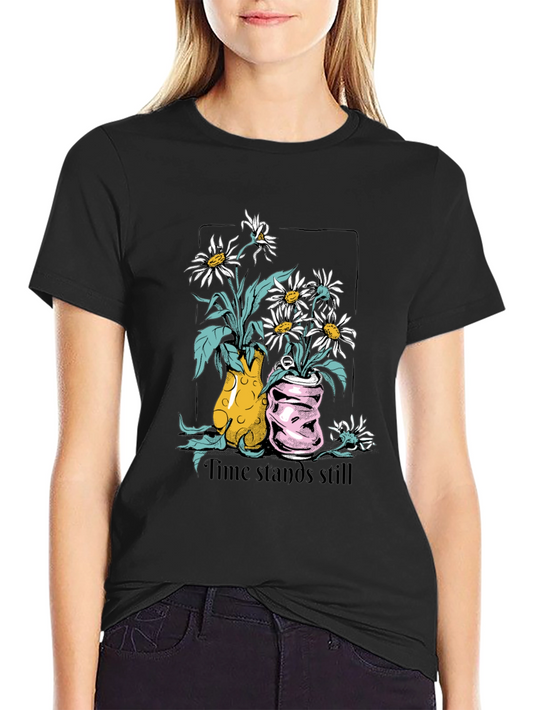 Time Stands Still Graphic Tee - Black