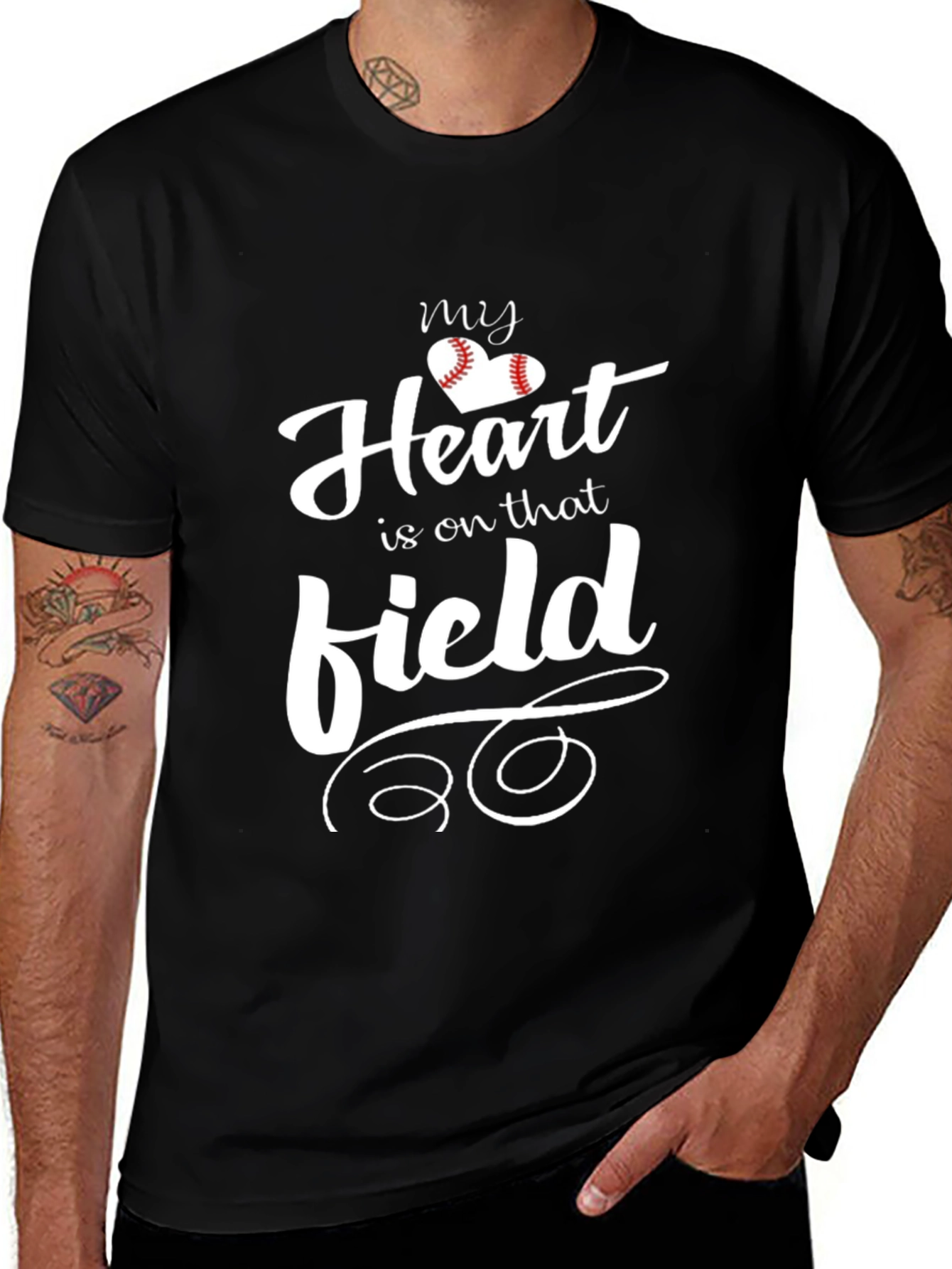 Baseball Heart T-Shirt for Sports Fans