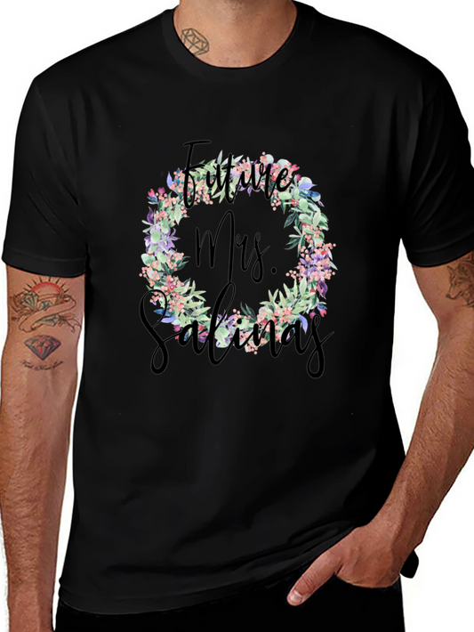 Future Mrs. Salinas Floral Wreath T-Shirt