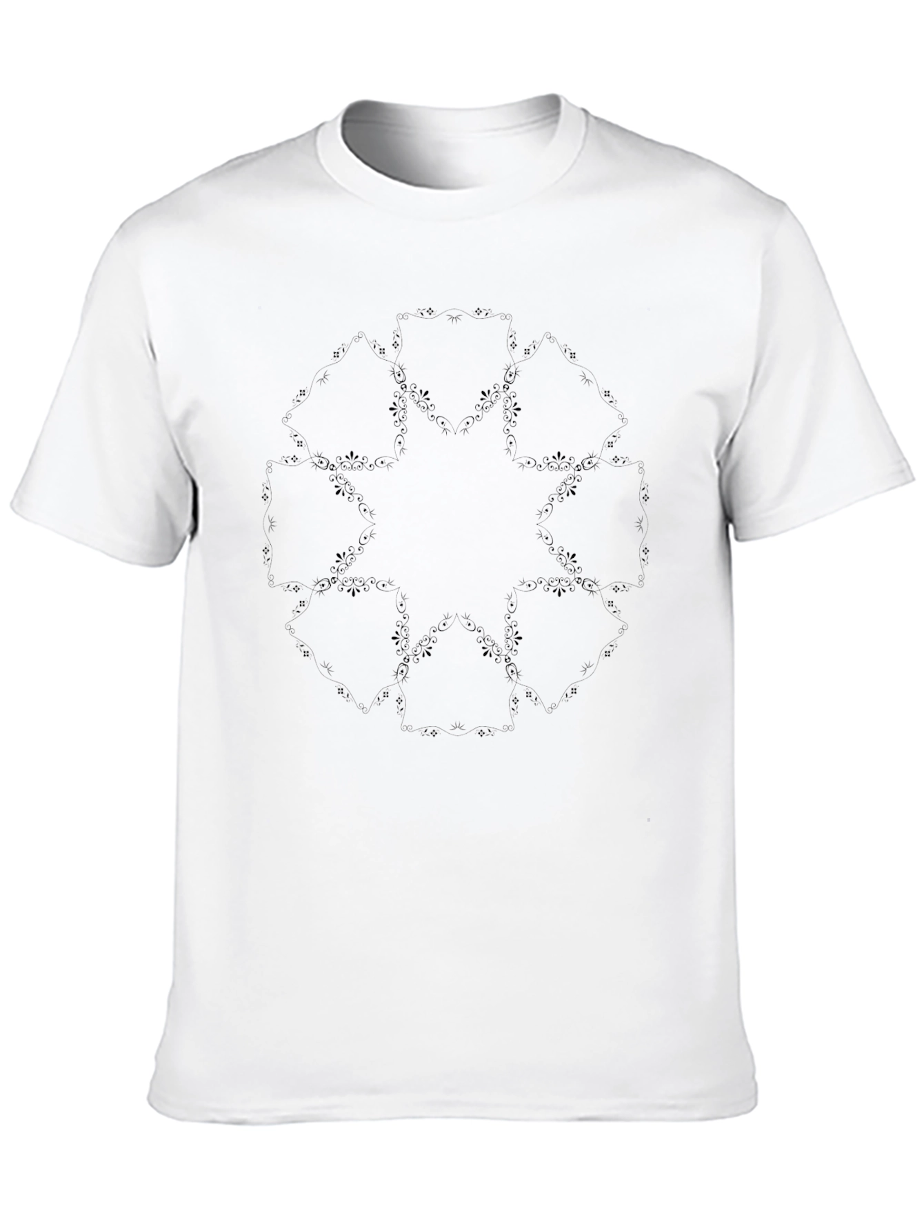 Mens Black Graphic Tee - Geometric Design