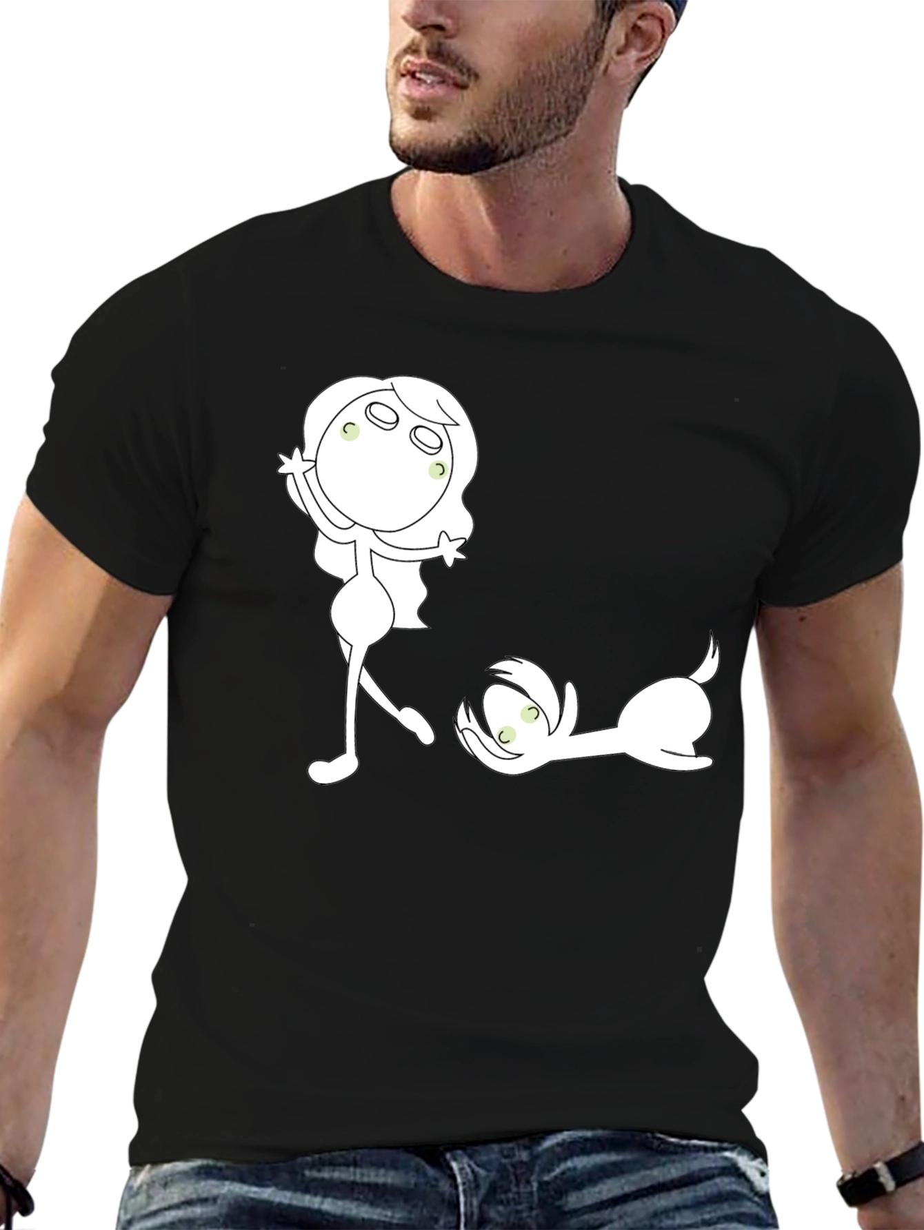 Fun Graphic Print Crew Neck T-Shirt