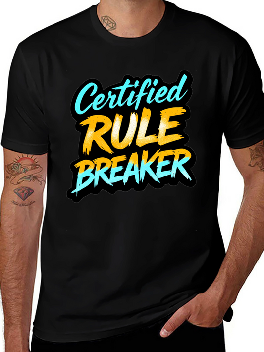 Certified Rule Breaker Graphic Tee - Black