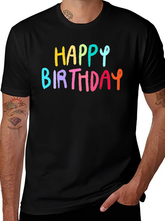 Happy Birthday Colorful Graphic T-Shirt
