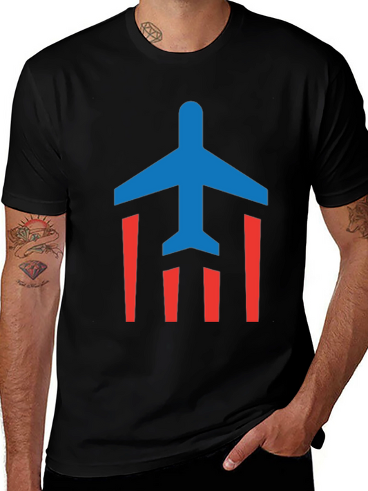 Airplane Graphic T-Shirt - Patriotic Design
