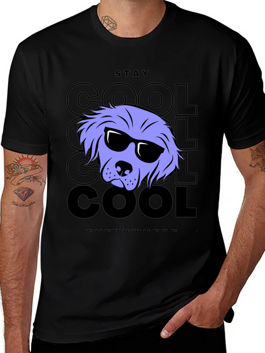 Stay Cool Dog Graphic Tee - Black