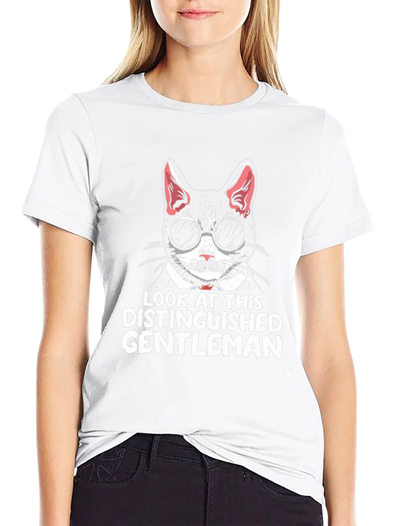 Distinguished Gentleman Cat Graphic T-Shirt