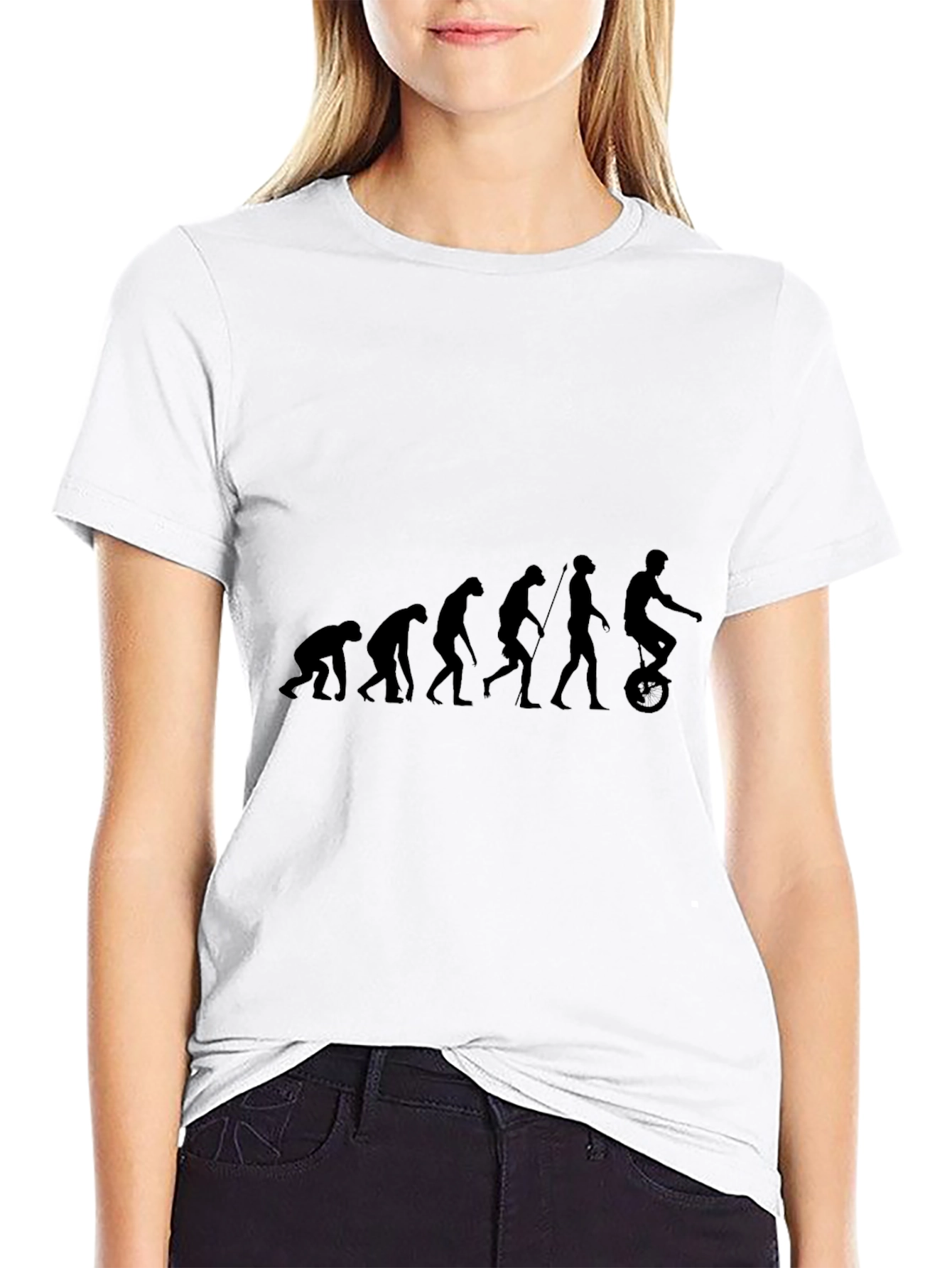 Evolution to Unicycle T-Shirt - Black Graphic Tee