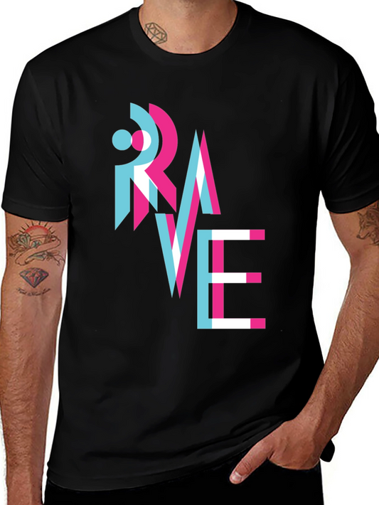 Rave Graphic Tee - Mens Black Short Sleeve T-Shirt