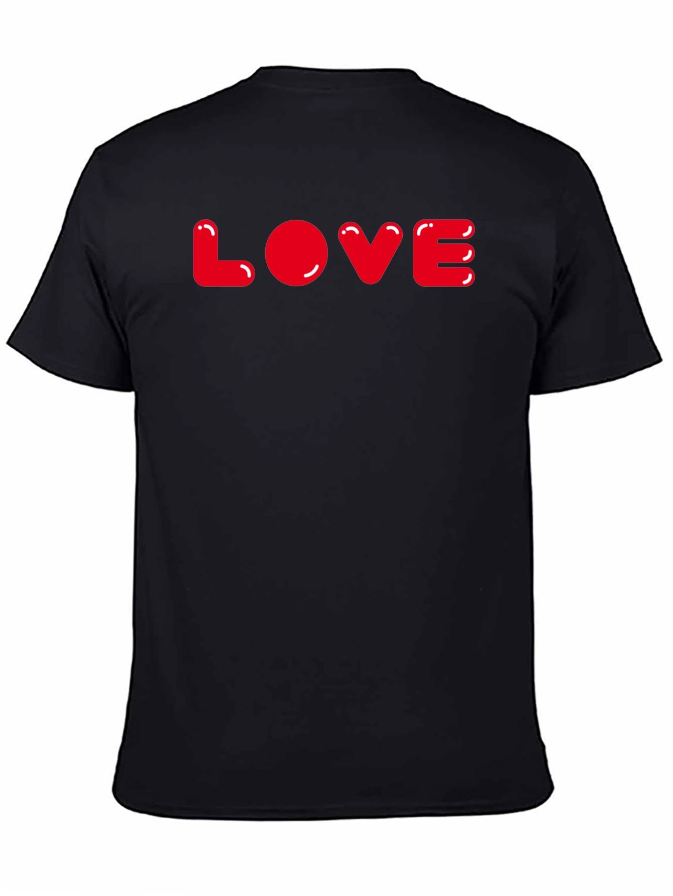 Red LOVE Graphic Black T-Shirt