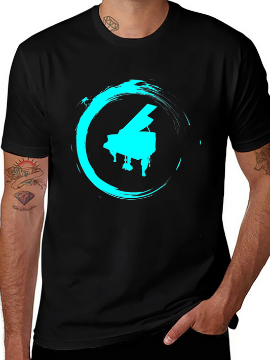 Piano Circle Graphic Tee - Cool Musician Style