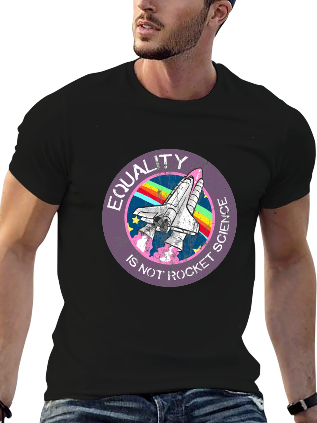 Equality is Not Rocket Science Black T-Shirt