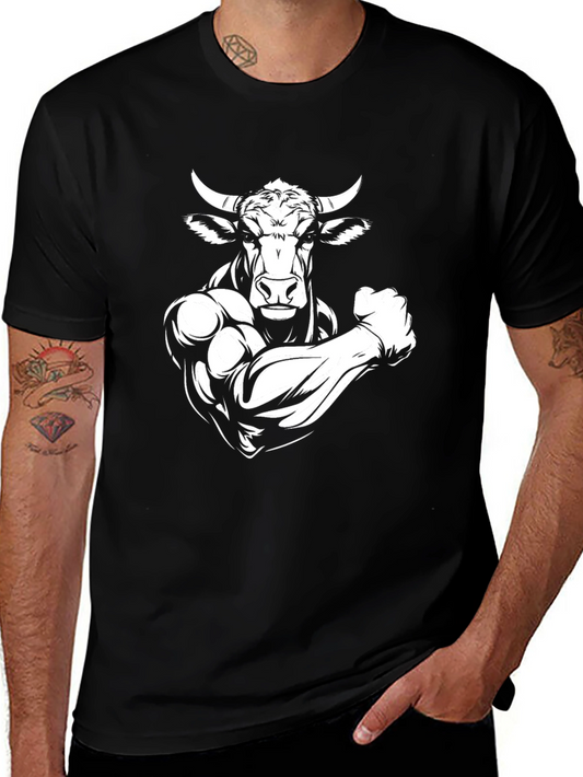 Muscle Bull T-Shirt - Black Graphic Tee
