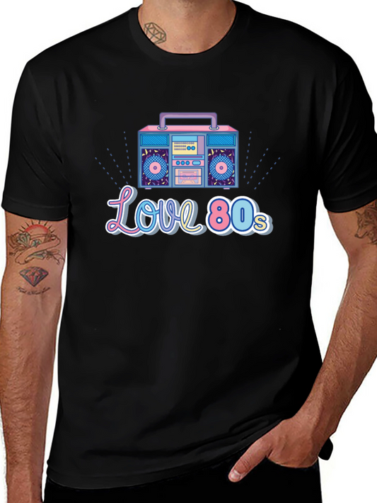 Love the 80s Retro Boombox Graphic T-Shirt