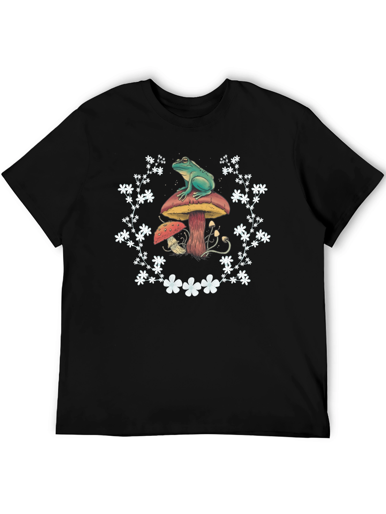 Frog and Mushroom T-Shirt - Unique Graphic Tee
