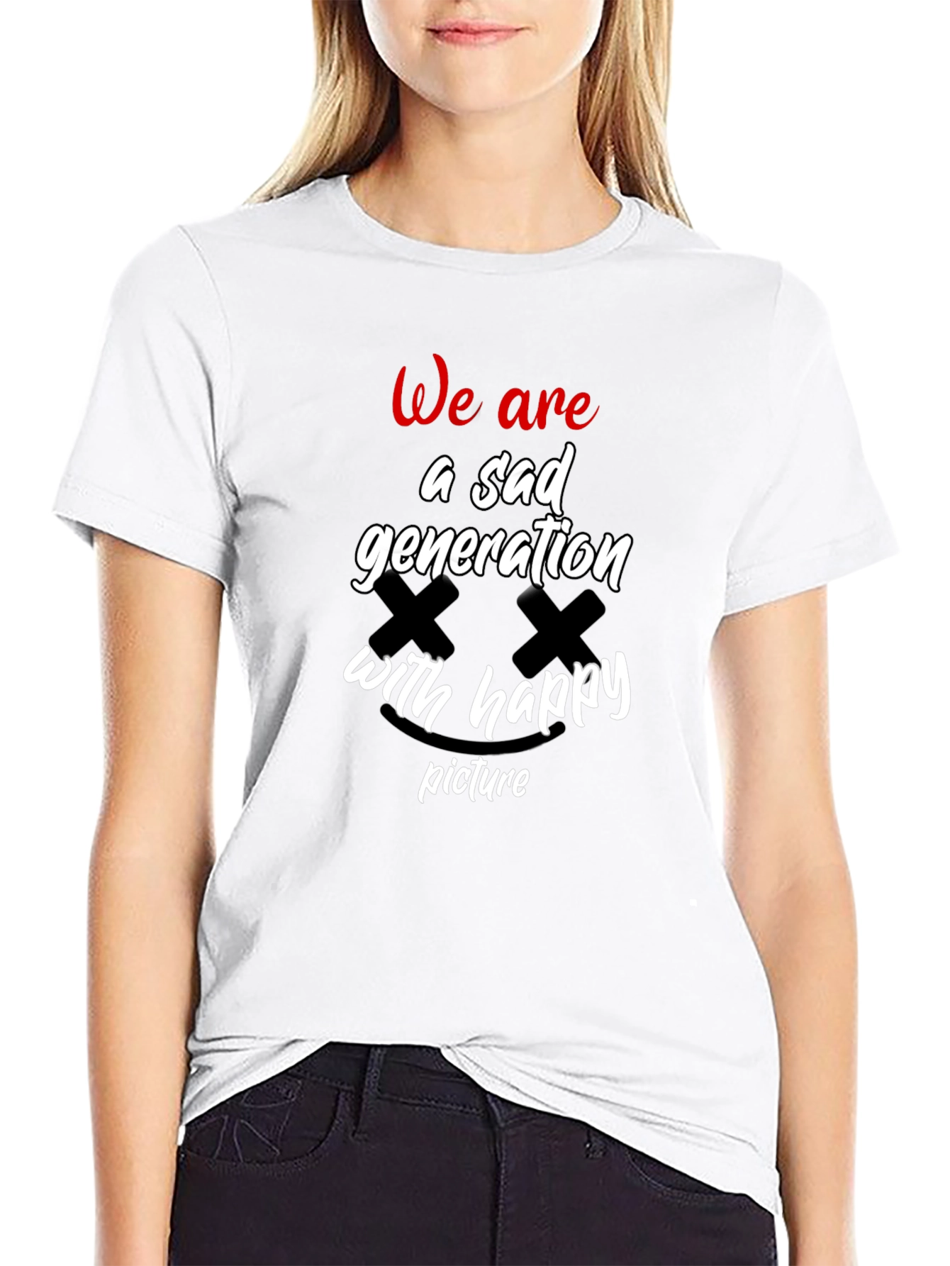Sad Generation Graphic T-Shirt - Trendy Black Tee