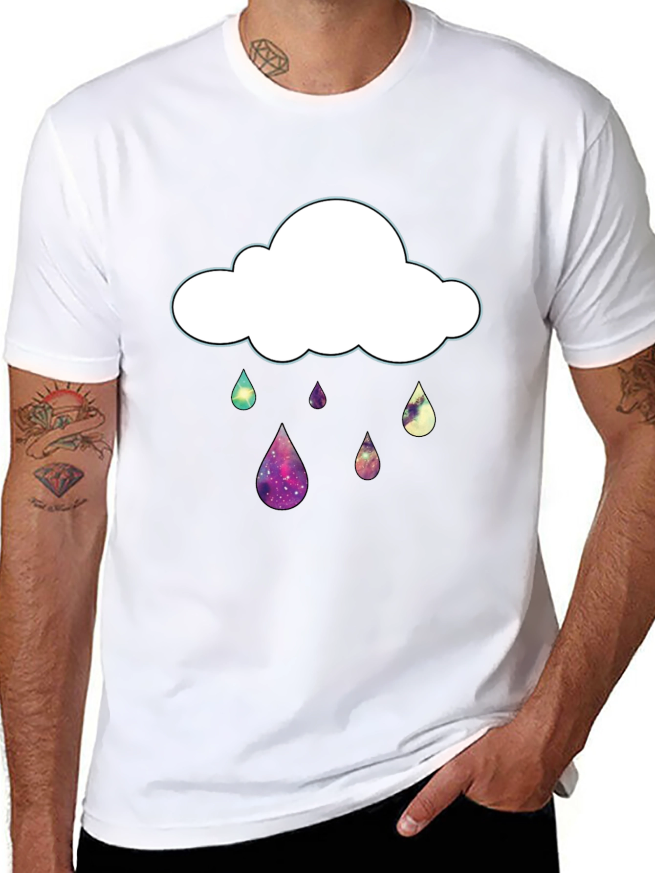 Galaxy Rain Cloud Graphic T-Shirt
