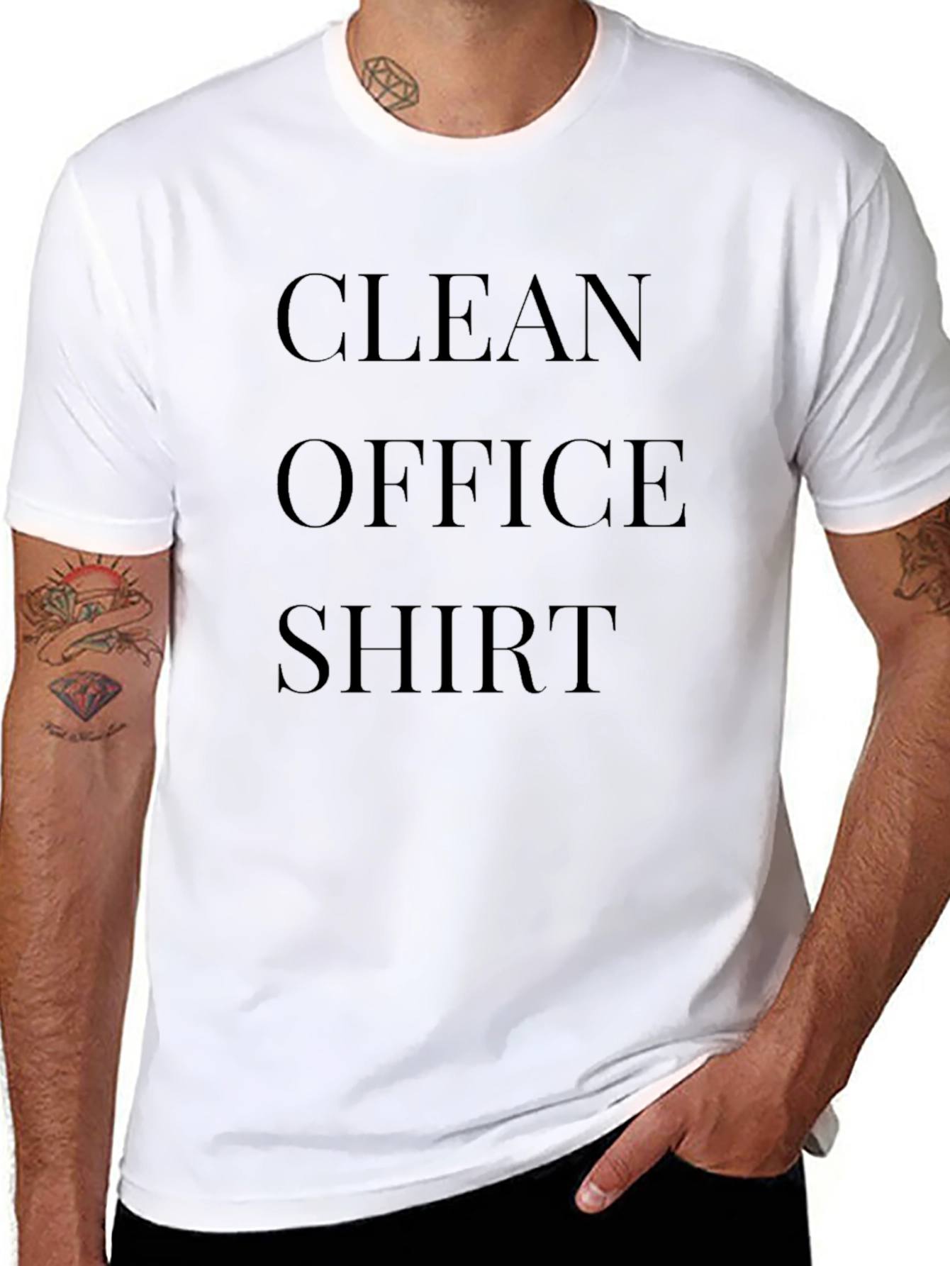 Clean Office Shirt - Mens Solid Black Tee