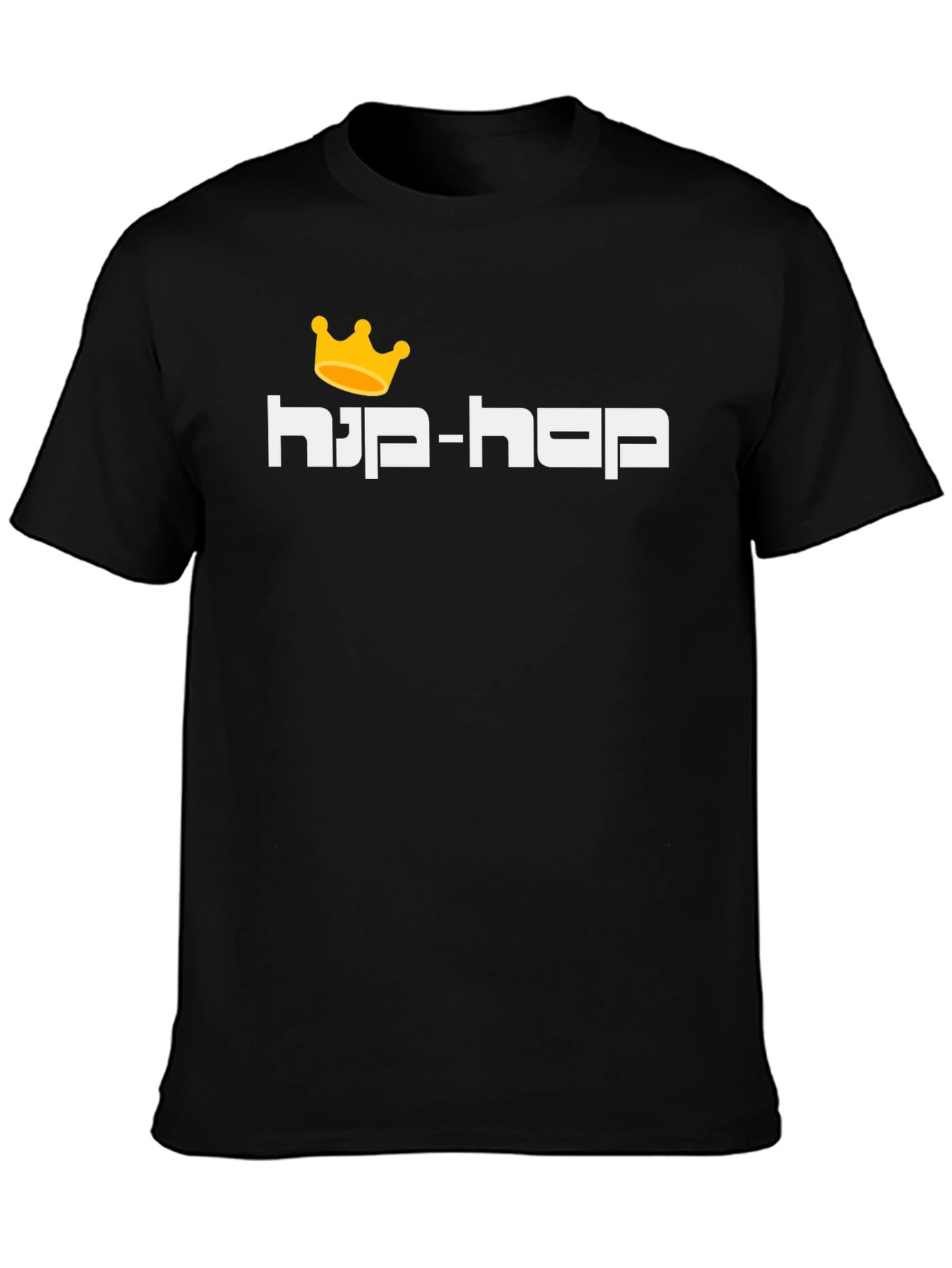 Hip-Hop King Crown Graphic T-Shirt - Black