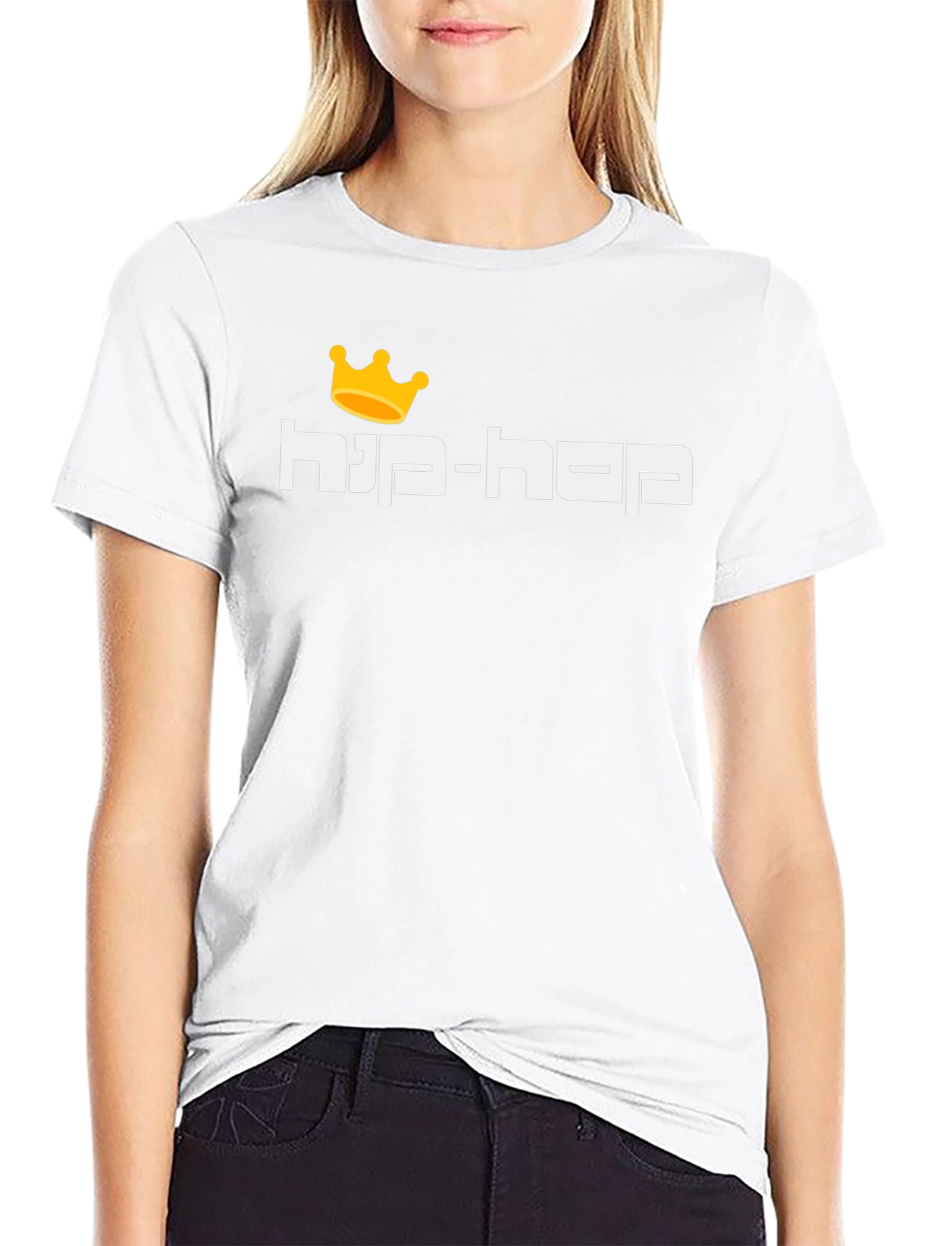 Hip-Hop King Crown Graphic T-Shirt - Black