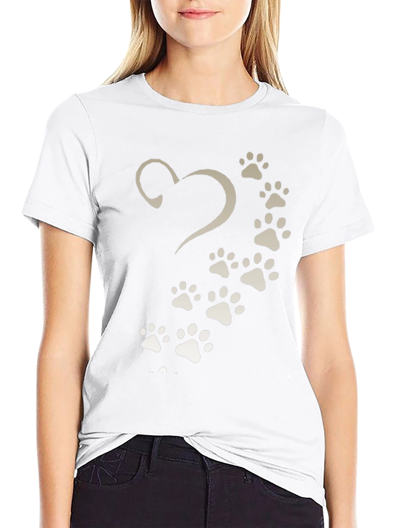 Paw Print Heart T-Shirt - Pet Lover Tee