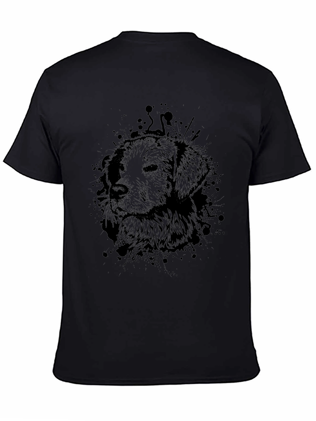 Dog Graphic Black T-Shirt for Men