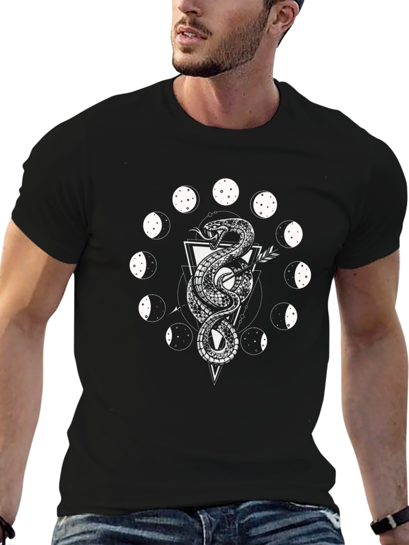 Mystic Snake Moon Phase Graphic Tee