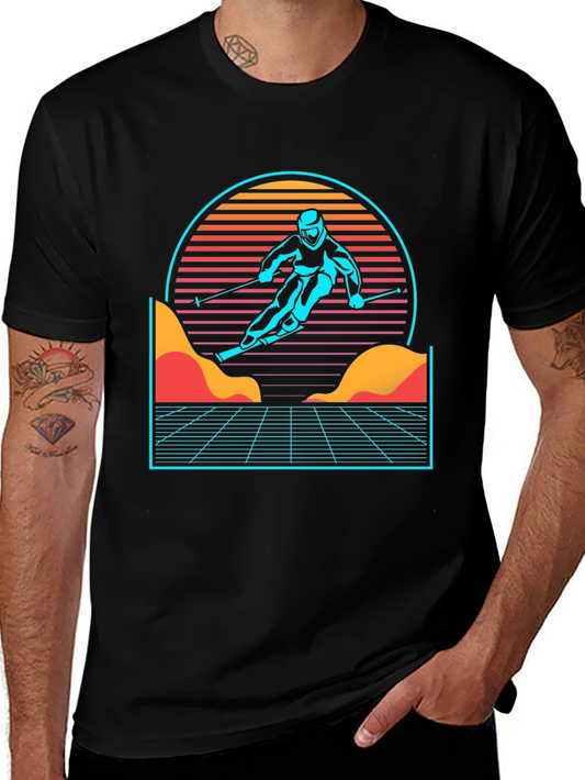 Retro Skier Graphic Tee - Black