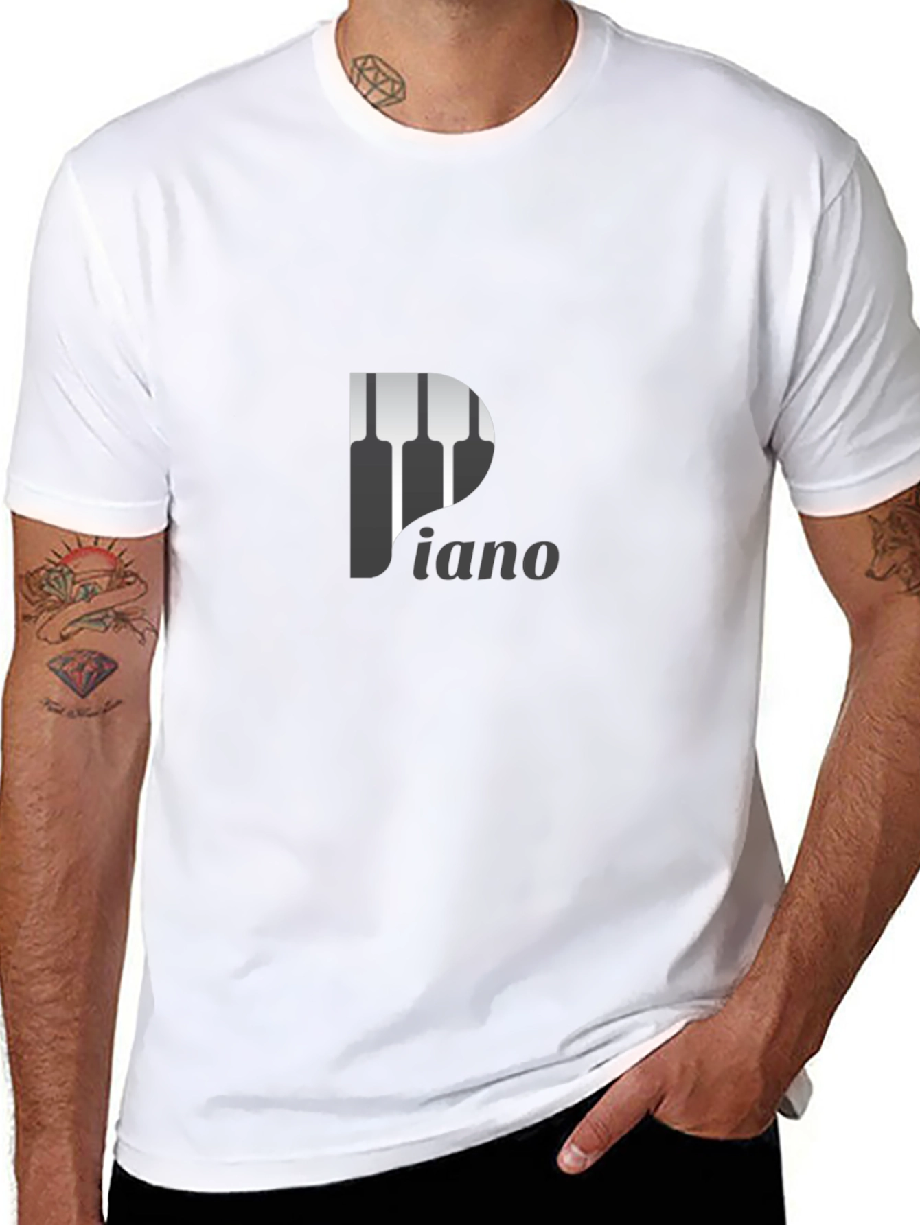 Piano Keys Graphic Tee - Stylish Musical T-Shirt