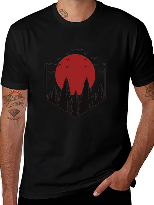 Red Moon Forest Graphic Tee - Black